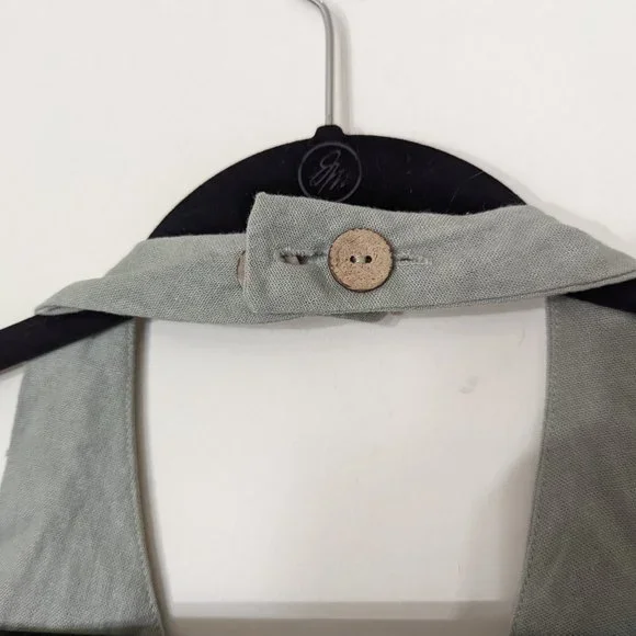 Gentle Sage Green Linen Halter Jumpsuit - size 5 / small - Picture 5 of 9